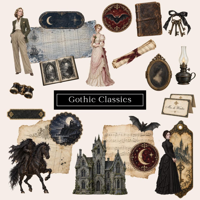 Gothic Classics Junk Journal Kit | Literary Ephemera, Dark Academia ...