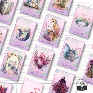 Cartes de tarot imprimables Romantasy Trope | Stickers imprimables | Cartes imprimables | Cartes TBR | PNG | PDF | Fichier de coupe Cricut | Fantaisie | Romance