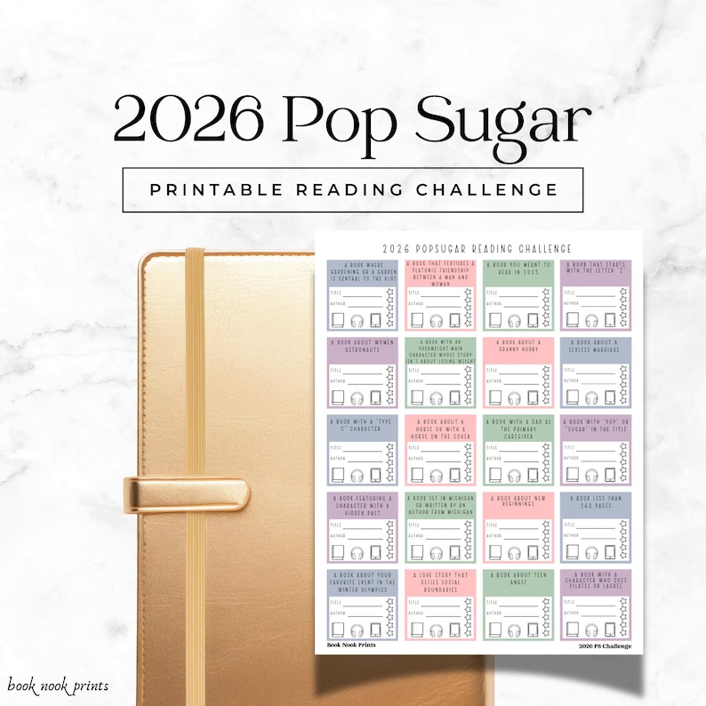 PS 2026 Printable Reading Challenge, Reading Journal, Reading Tracker ...