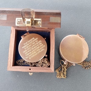 Personalized Brass Compass - To My Daughter Engraved Gift