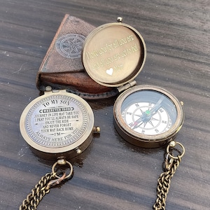 To my Son personalized Compass, Engraved Compass, Anniversary Gift, Graduation Gift, Father&#39;s Day Gift, Valentines Day Gift, Festival Gift.