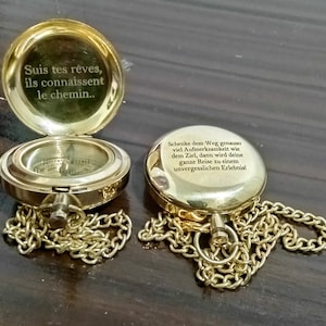 Personalized Working Compass, Push Button Engraved compass, Graduation Gift, Baptism Gift, Father&#39;s Day Gift, Valentines Day Gift, wish gift