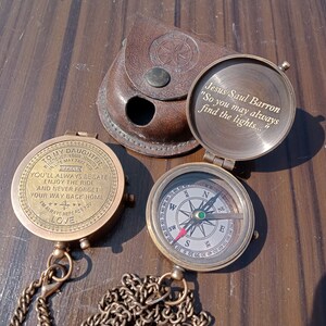 To my Daughter personalized Compass, Engraved Compass, Anniversary Gift, Graduation Gift, Father&#39;s Day Gift, Valentines Day Gift, Best Gift