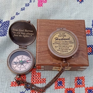 To my future husband personalized Compass, Engraved Compass, Anniversary Gift, Graduation Gift, Boyfriend Gift, Valentines Day Gift.