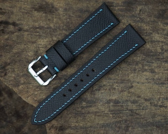 Custom Black Epsom Leather Watch Strap