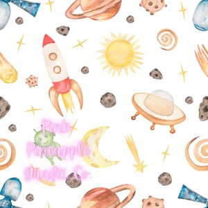 Digital Seamless File, Printable Paper, Repeating Pattern, Seamless, Space Ship, UFO, Space Seamless Pattern