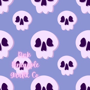 Digital Seamless File, Printable Paper, Repeating Pattern, Seamless, Halloween Skulls