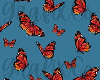 Monarch Butterfly Colorful Seamless File - Etsy