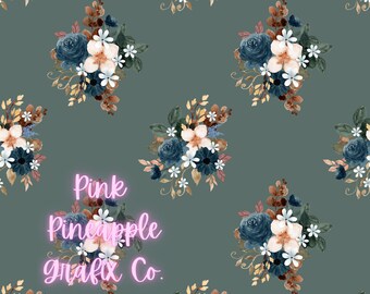 Digital Seamless File, Printable Paper, Repeating Pattern, Seamless, Fall Floral Seamless Pattern, Boho Floral Bunches