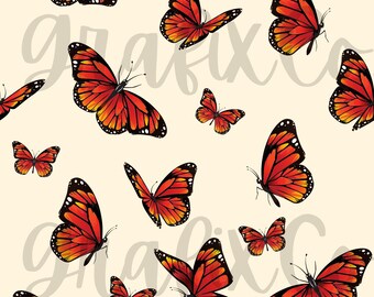 Monarch Butterfly Colorful Seamless File - Etsy