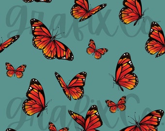 Monarch Butterfly Seamless File - Etsy