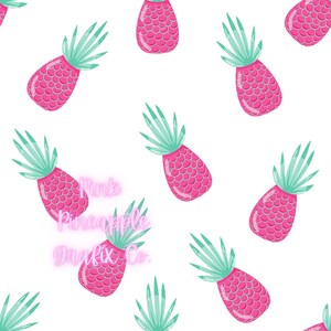 Pink and Teal Pineapples Digital Seamless File