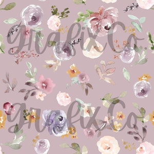 Light Mauve Watercolor Floral Seamless File
