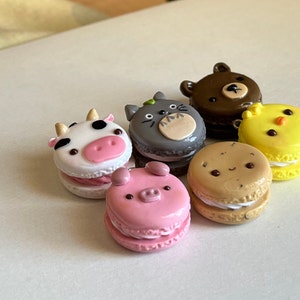 Kawaii Macarons Polymer Clay Charms, Schlüsselanhänger, handgemachte Accessoires | Tiere, Anime, Essen