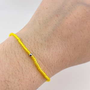 Sunshine Yellow Stretch Seed Bead Bracelet | dainty stretch bracelet, minimalist jewelry, friendship bracelet