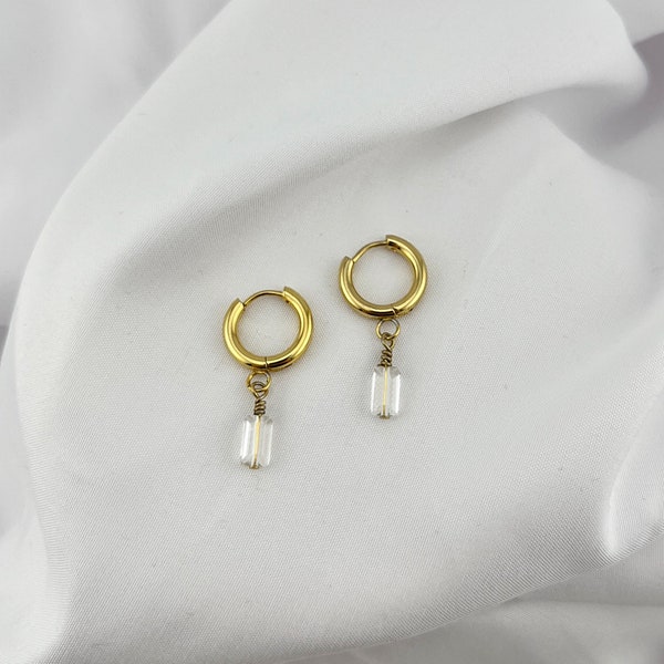 24k Gold Plated Hoops | simple gold earrings, everyday gold earrings, comfortable hoop earrings