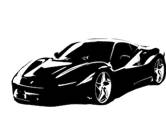 Ferrari-borduurontwerp: meerdere bestandstypen (digitale download)