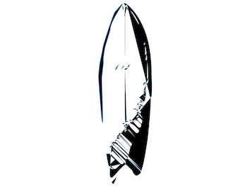 Borduurpatroon digitale kunst surfplank (eenvoudig downloaden)
