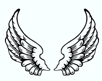 Angel Wings-borduurpatroon, schattige instant download (pes pec vp3 exp dst jef txt svg)