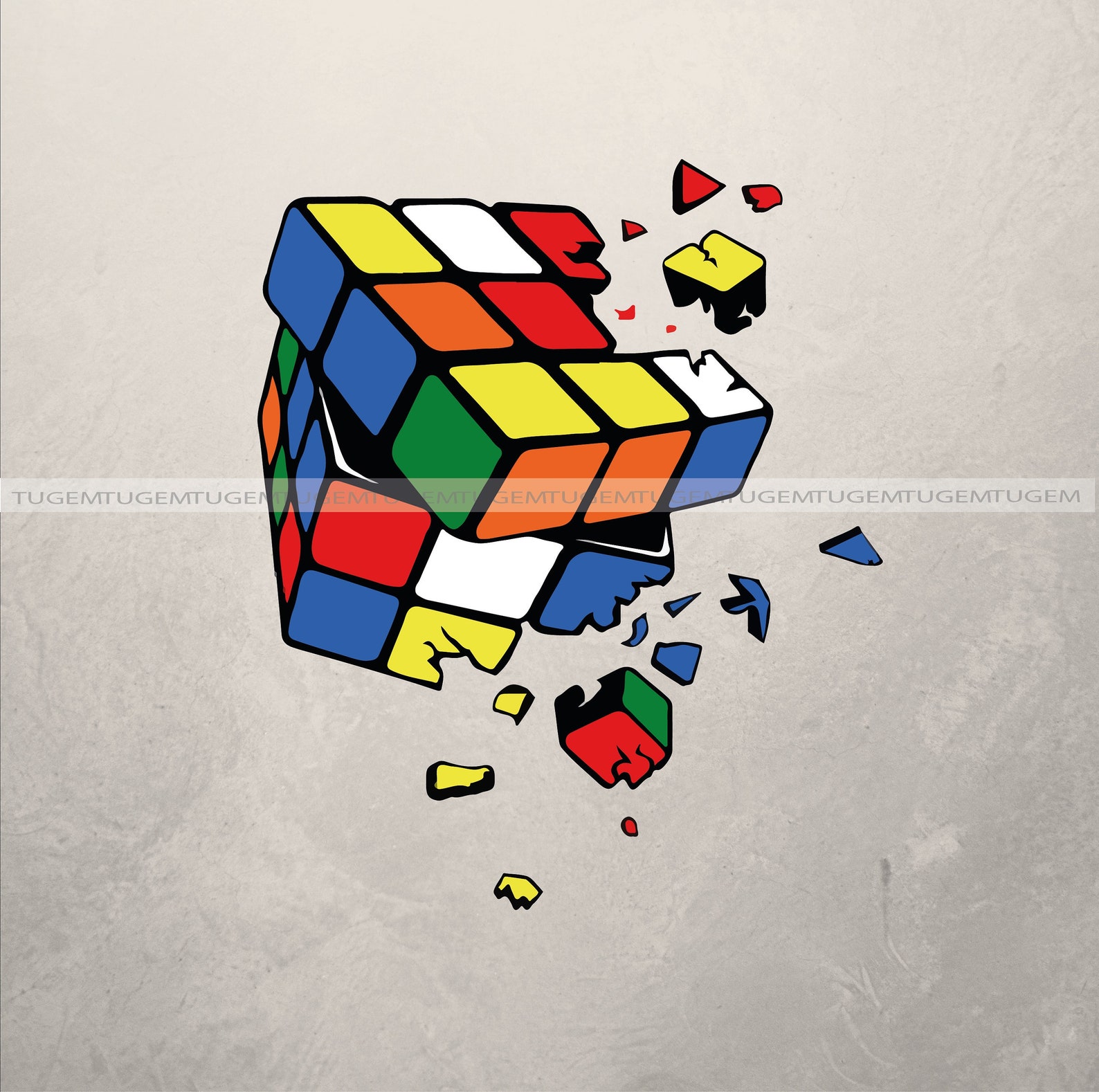 Shattered Rubik’s Cube Svg Vector Puzzle Clipart Svg File - Etsy