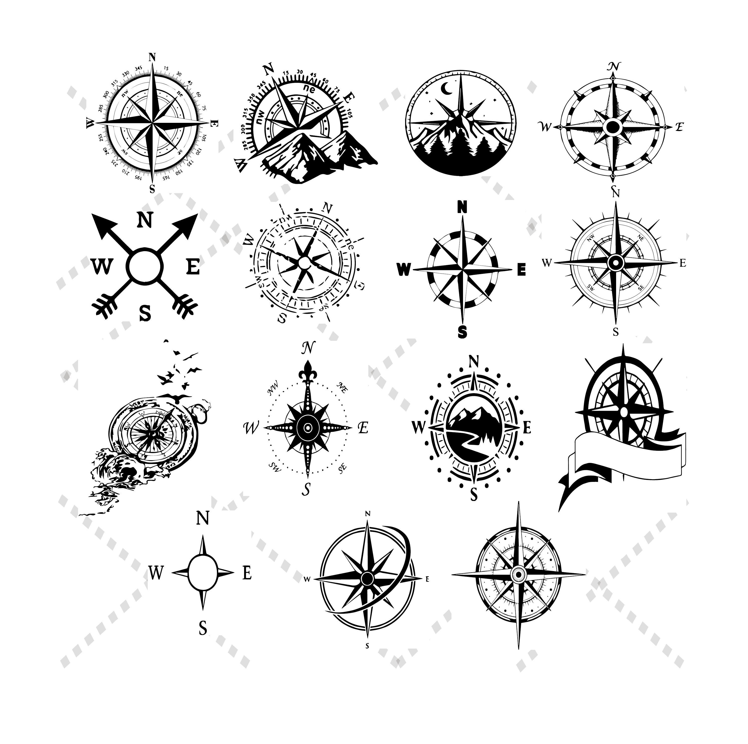 Download Rose Symbol Tattoo Compass PNG Download Free HQ PNG Image   FreePNGImg