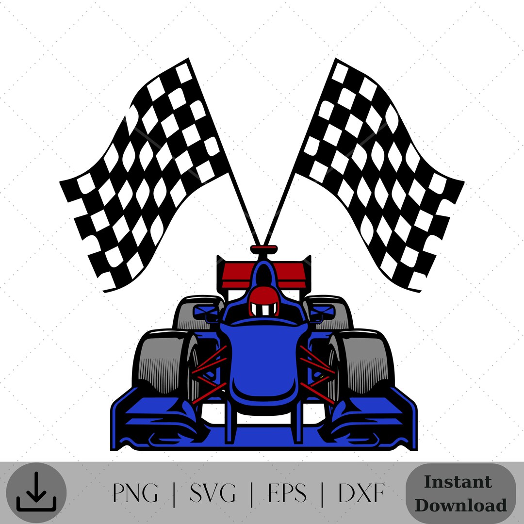 Race Car Svg Royal Blue Racing Car con Chekered Flags Archivo - Etsy México