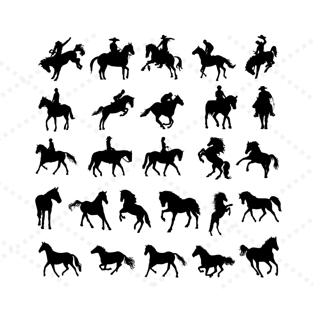 Horse Svg Bundle Horse Riding Svg Cowboy Svg Horse Etsy