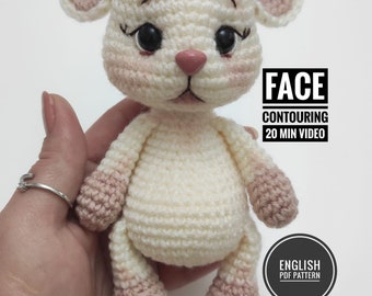 Mouse Crochet Pattern, Crochet Mouse Amigurumi Pattern, DIY Crochet Amigurumi Mice, Mouse Keychain Pattern, Face shaping tutorial video, PDF