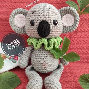 Crochet Amigurumi Koala Pattern, Crochet Koala Pattern, Koala Baby Toy, Easy to Follow PDF Pattern in English, Crochet Animal Pattern
