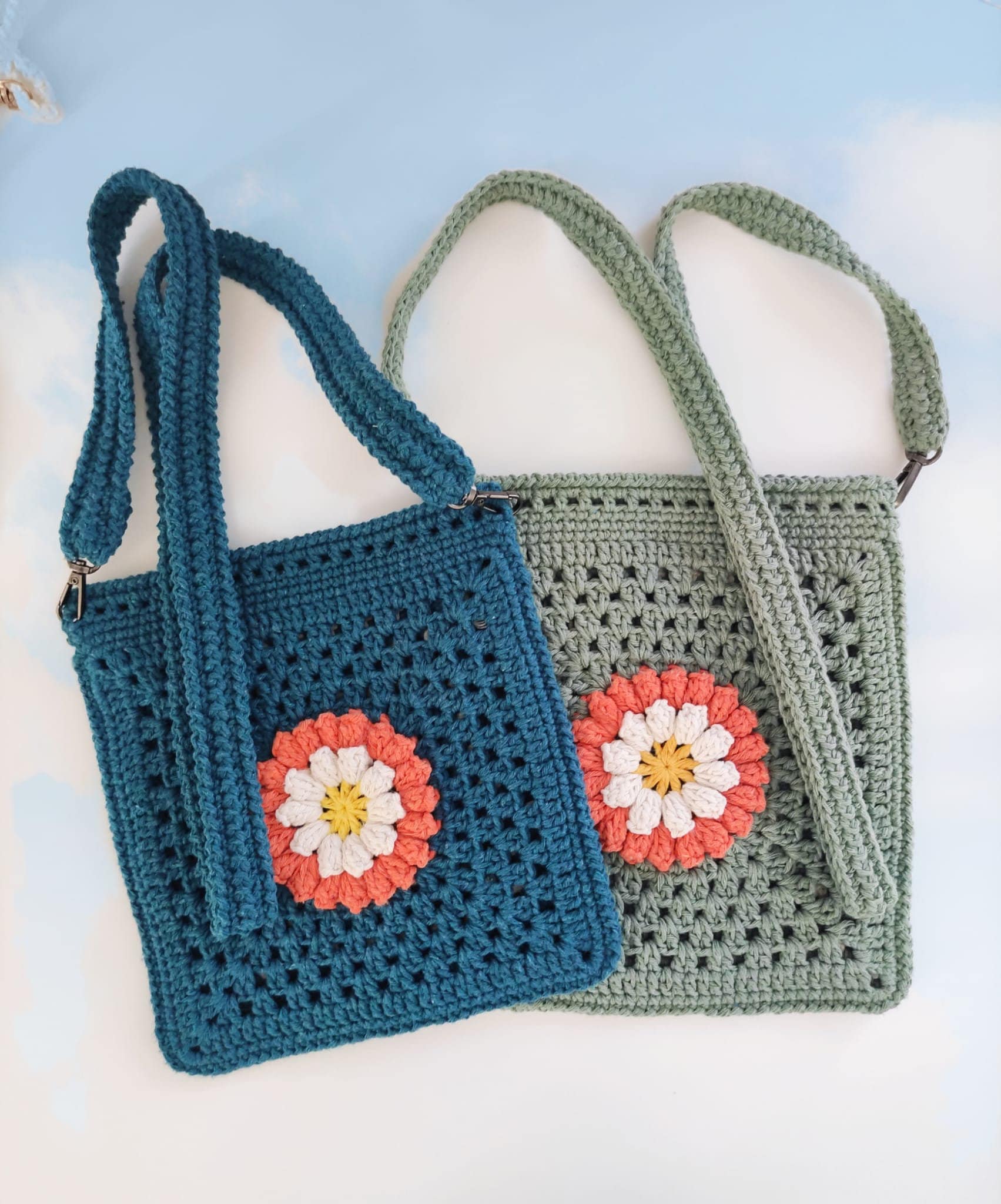 完売品⭐︎gypsohila⭐︎Daisy Crochet Strap[Long] Crochet Granny Square Crossbody Bag Pattern, Daisy Purse