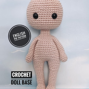 Crochet Doll Base Pattern, Basic Amigurumi Doll Body Pattern Crochet Unclothed Base Body PDF - 17 cm Toy DIY