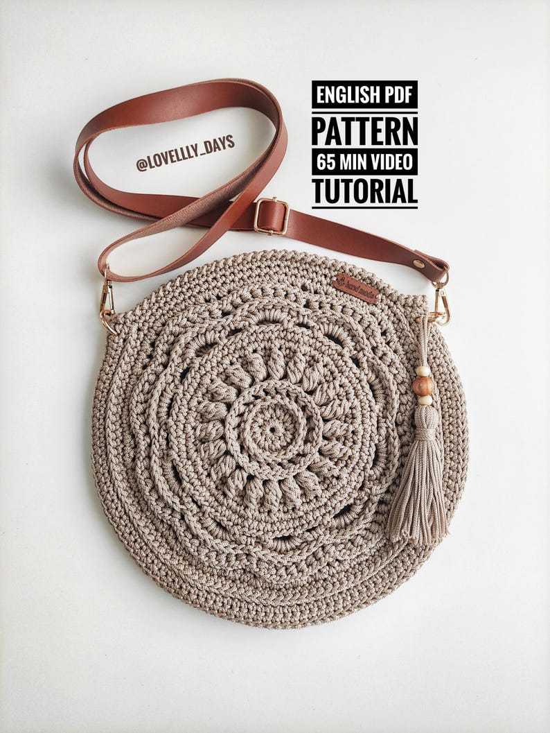 Round Crochet Bag Pattern + VIDEO, Crochet Crossbody Bag Pattern ...