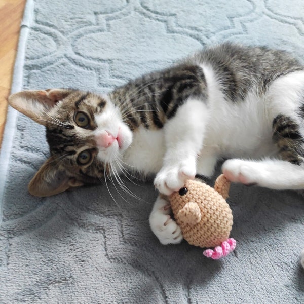 Crochet Mouse Pattern, Little Mouse, Mouse toy for Cats, Mice pattern,Crochet Cat Toy Pattern, Crochet Pet Toy, Crochet Free Pattern