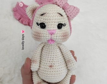 編みぐるみ猫のかぎ針編みパターン、白猫（英語PDFパターン） - Etsy 日本