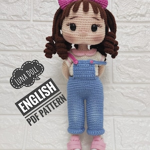 Luna Crochet Doll Pattern: Amigurumi Doll (PDF in English)