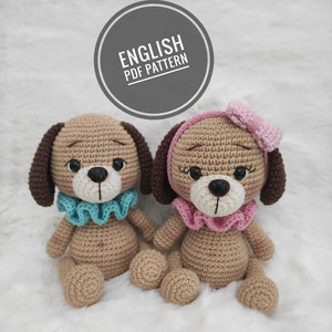 Hunde Häkelanleitung, Amigurumi Häkelanleitung für Welpen, Gehäkelter Hund, Welpe gehäkelt, Amigurumi Pudel Anleitung Pdf, Amigurumi Hund Bella und Max