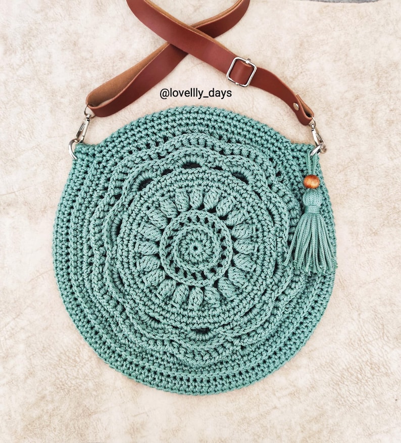 Crochet Bag PATTERN - Reel Time Crossbody Bag - Boho Crochet Bag Pattern - Crochet Circle Bag - Crossbody Bag Pattern - Round Crochet Bag