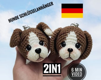 Amigurumi Hunde Schlüsselanhänger, Weihnachtsbaumschmuck für Hunde häkeln, Häkeln Hunde Schlüsselanhänger Muster, Autozubehör Hunde, German