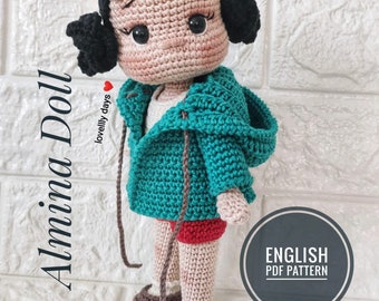 Almina Doll Pattern PDF TUTORİAL ENGLİSH, Amigurumi Pattern Doll Crochet for doll Cindy pdf pattern, Amigurumi Doll Pattern,Crochet Doll Pdf