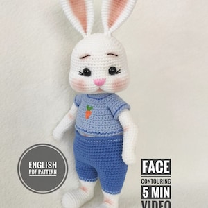 Crochet Bunny Boy Pattern, Easter Bunny, Easter Crochet Pattern, Amigurumi Bunny Pattern, Amigurumi Rabbit Pattern, Pdf in English