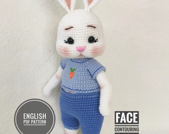 Modèle au crochet lapin de Pâques, motif lapin de Pâques, motif lapin Amigurumi, motif lapin Amigurumi, PDF en anglais