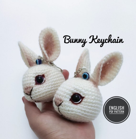 Amigurumi Bunny Keycahin PATTERN, Crochet Bunny Keychain