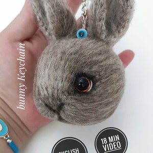 Amigurumi Häschen-Schlüsselanhänger Muster, gehäkeltes Häschen-Schlüsselanhänger, gehäkeltes Häschen-Schlüsselanhänger Muster, niedliches Auto-Zubehör Häschen, Schlüsselring häkeln