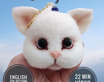 Crochet Cat Keychain Pattern: Kitten Amigurumi Bag Charm (English PDF Pattern)