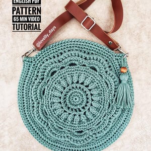 Modèle de sac rond au crochet + VIDÉO, modèles de sac à bandoulière au crochet, modèle de sac rond, modèle de sac au crochet, modèle de sac à bandoulière au crochet
