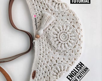 Crochet Bag Pattern, Granny Square Crossbody Bum Bag Pdf Pattern, Fanny Pack Pattern with Photo & Video Tutorial, DIY 3D Crochet Sling Bag