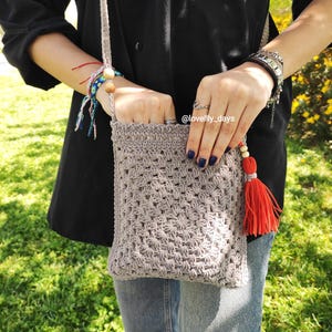 Häkeln Tasche Muster, Oma Quadrat Crossbody Bag Muster, Mini Geldbörse gehäkelt, Handytasche gehäkelt, Schultertasche gehäkelt, Grandma Square Motive