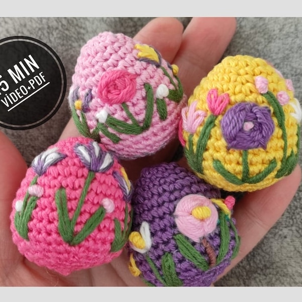 Crochet Easter eggs pattern, Easter Decoration Easter egg ornaments, Big and small Egg Pattern , Crochet mini Basket Pattern, Easter egg pdf