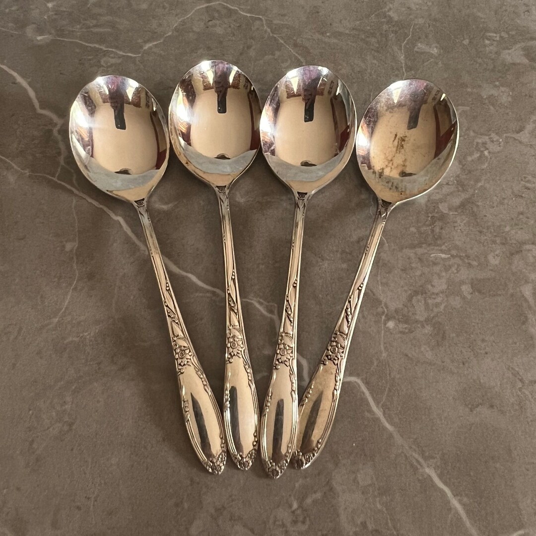 Vintage Rogers Bros. Oneida 1934 Chateau Soup Spoons Set of 4 Etsy