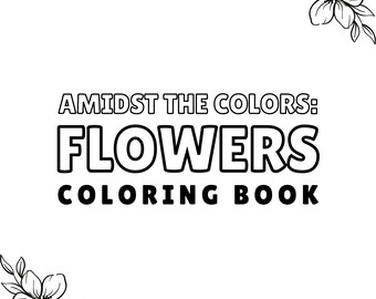 Black and White Flowers Illustration Coloring Book